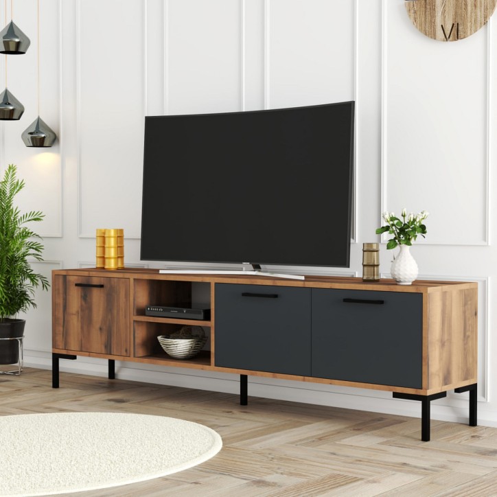 Mueble TV Aurora1590 antracita nogal