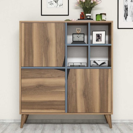 Mueble auxiliar Pulse azul nogal