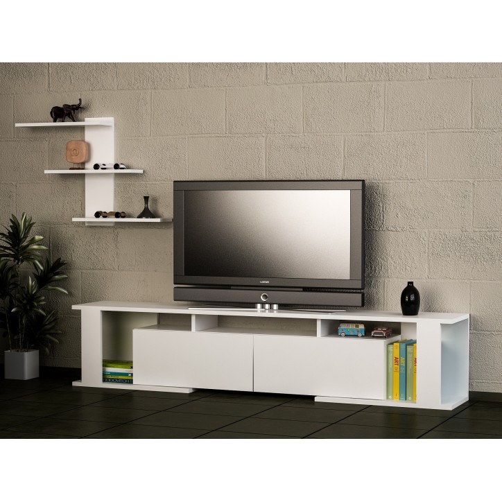 Mueble TV con estante Game blanco