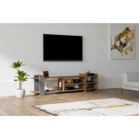 Mueble TV Zeyna antracita nogal