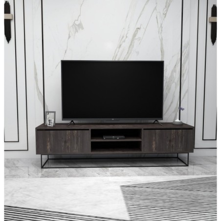 Mueble TV Escape 180 negro marrón oscuro