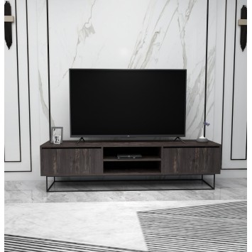 Mueble TV Escape 180 negro marrón oscuro - 854KLN3071