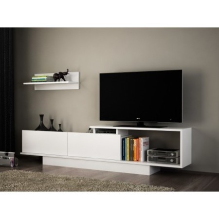 Mueble TV con estante Asos blanco - 745DCD3029