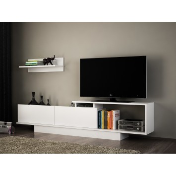 Mueble TV con estante Asos blanco - 745DCD3029