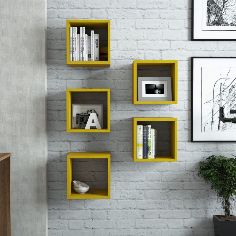 Estante de pared Box amarillo - 845HCT1610