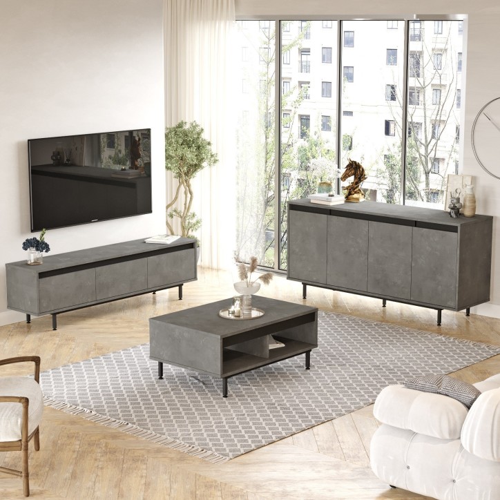 Conjunto de muebles de salón LV34-RL gris negro