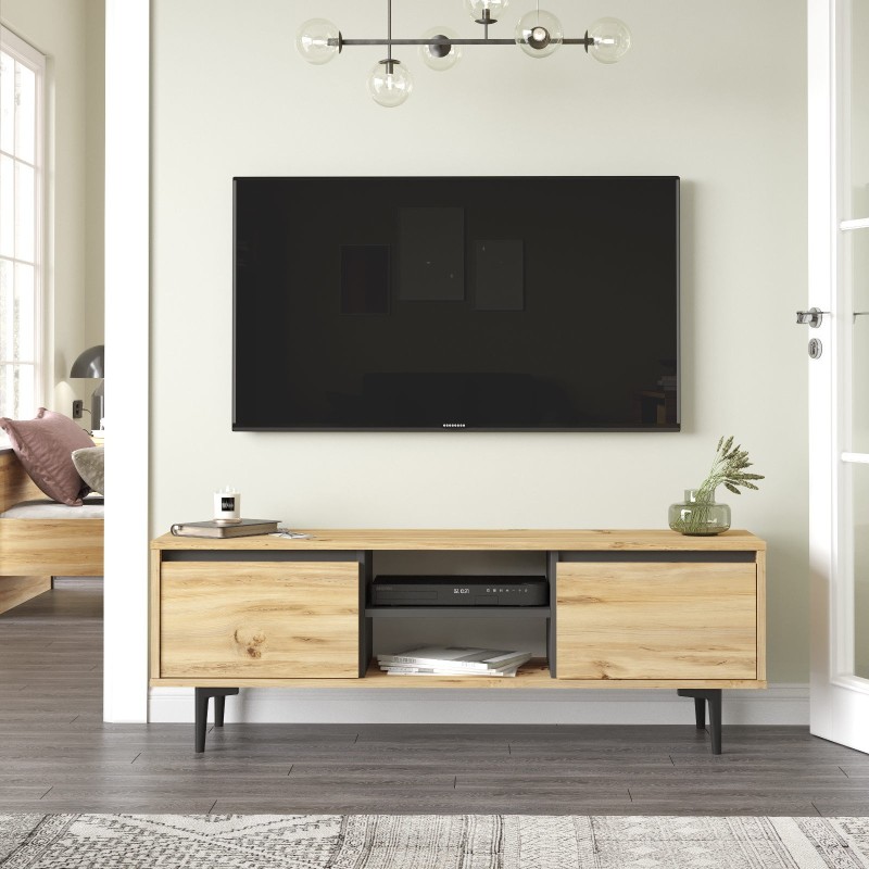 Mueble TV con estante AR1-KA fieltro antracita - 956LCS1668