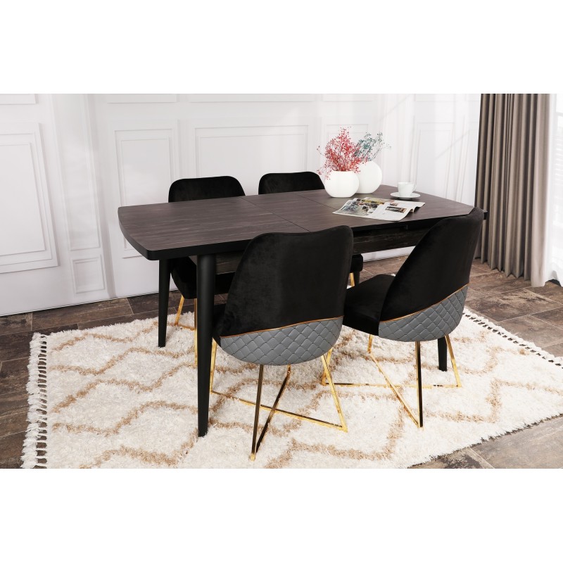 Mesa de comedor extensible Inci 1143 negro - 974NMB1507