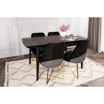 Mesa de comedor extensible Inci 1143 negro - 974NMB1507