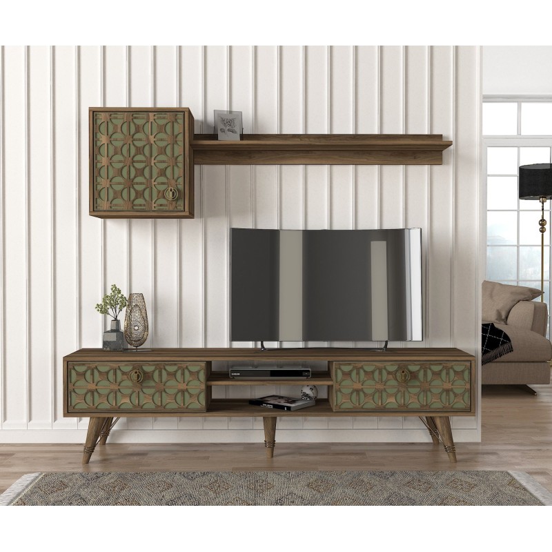 Mueble TV con estante Valente nogal - 804TRH3022