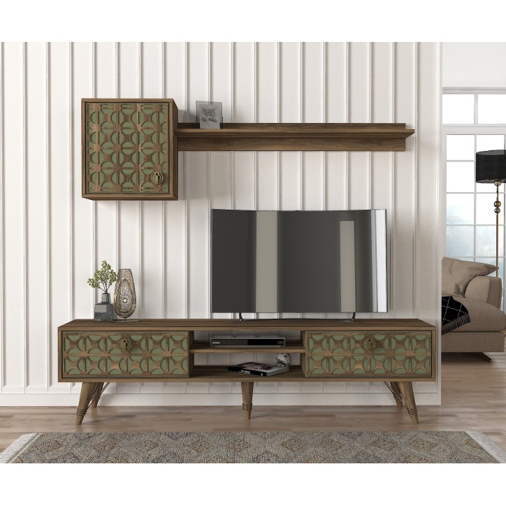 Mueble TV con estante Valente nogal