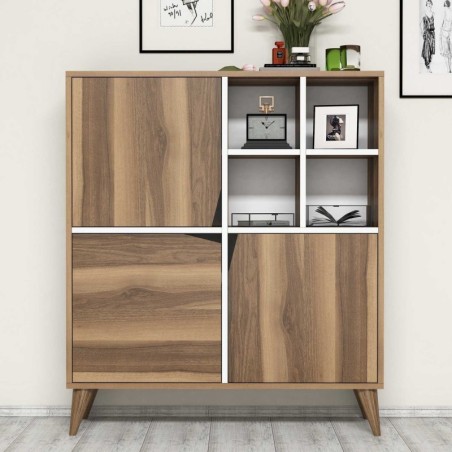 Mueble auxiliar Pulse blanco nogal