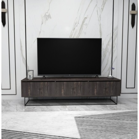 Mueble TV Kordon 180 negro marrón oscuro