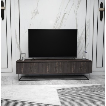 Mueble TV Kordon 180 negro marrón oscuro - 854KLN3075