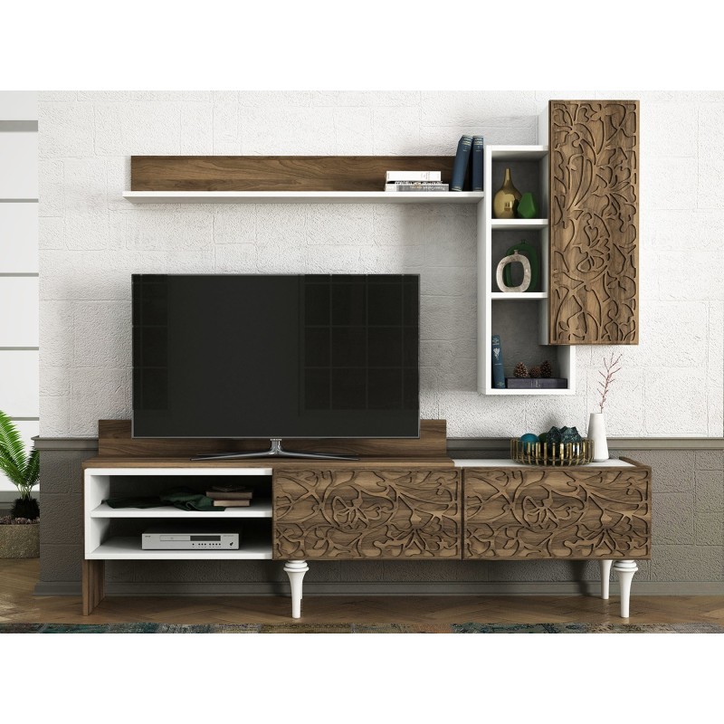 Mueble TV con estante Lenti nogal - 804TRH3014