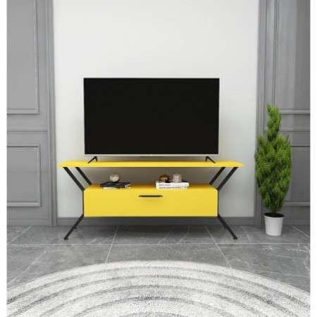 Mueble TV Tarz negro amarillo - 854KLN3081