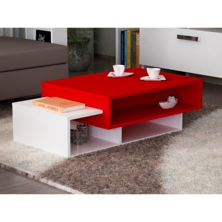 Mesa de centro Tab blanco rojo