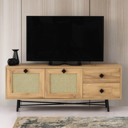 Mueble TV Hapsiyas 140 roble negro - 854KLN3039