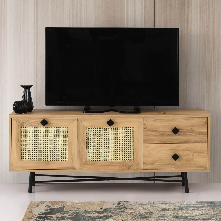 Mueble TV Hapsiyas 140 roble negro