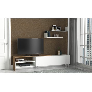 Mueble TV con estante Dizayn nogal blanco - 745DCD3032