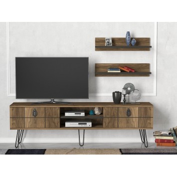 Mueble TV con estante Rialto nogal - 804TRH3018