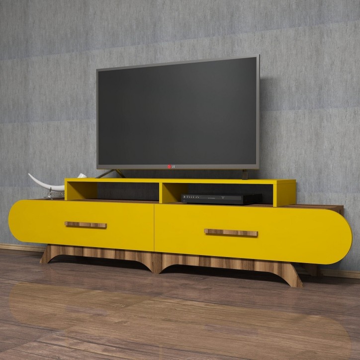 Mueble TV Flora amarillo nogal