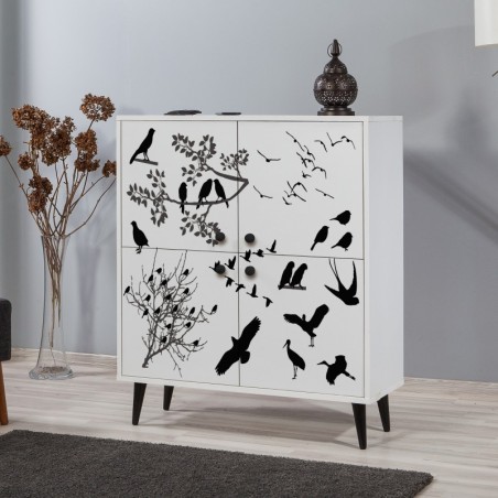 Mueble auxiliar Multilüx Manyas blanco negro