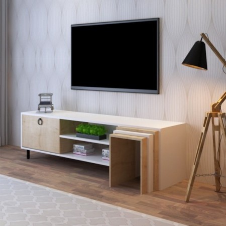 Mueble TV Tanay L584 roble blanco - 285LCV1148