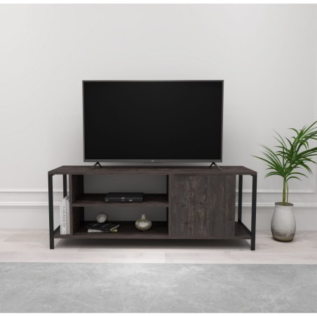 Mueble TV Bond negro marrón oscuro