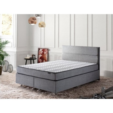 Cama doble colchón base y cabecero Silver-(160 x 200) gris - 480NRN2854