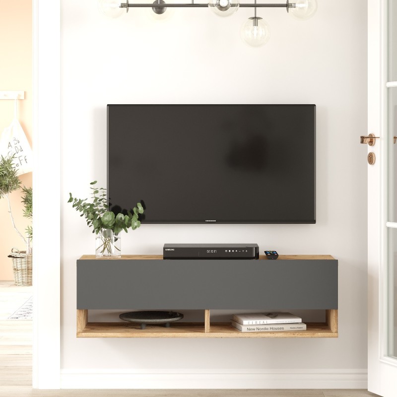 Mueble TV FR13-AA pino atlántico antracita - 956LCS1618