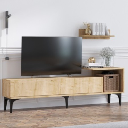 Mueble TV con estante Lia roble - 393MRD1109