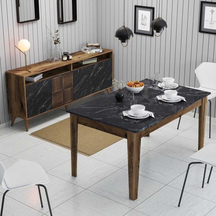 Conjunto de muebles de salón Milan 526 negro nogal