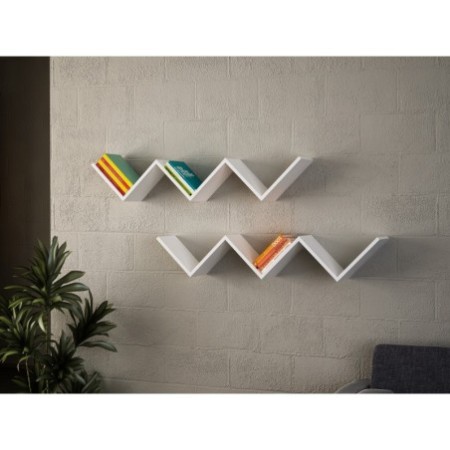 Estante de pared Zig Zag blanco - 731WAT1664