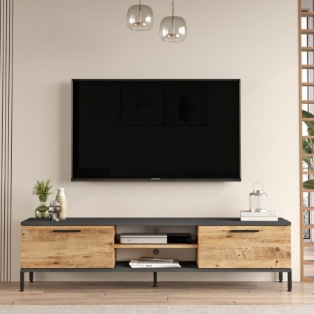 Mueble TV con estante RL1-AA pino atlántico antracita - 956LCS1672