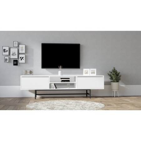 Mueble TV con estante Tauber blanco