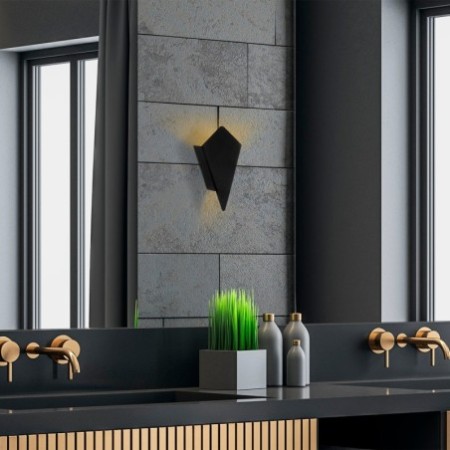 Lámpara de pared Cut-11835 negro metal 13x6x24 cm - 8683342590853