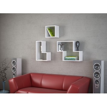 Estante de pared Tetris blanco - 745DCD1608