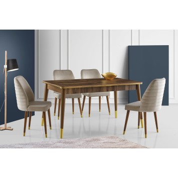 Mesa de comedor extensible Flora-1112 dorado nogal - 974NMB1524