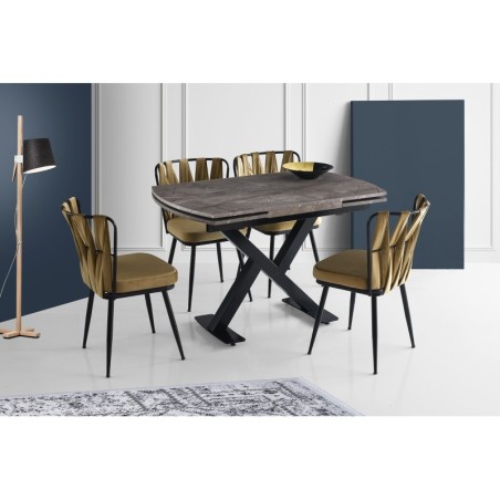 Mesa de comedor extensible Viva-1082 visón negro - 974NMB1542