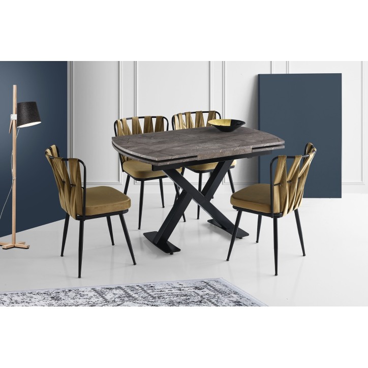 Mesa de comedor extensible Viva-1082 visón negro