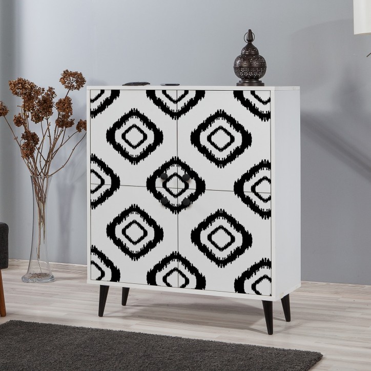 Mueble auxiliar Multilüx Fas blanco negro