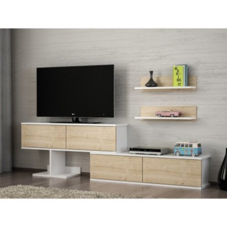 Mueble TV con estante Maximus zafiro blanco - 756FRN3008