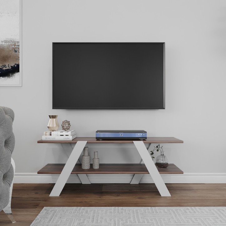 Mueble TV April nogal blanco