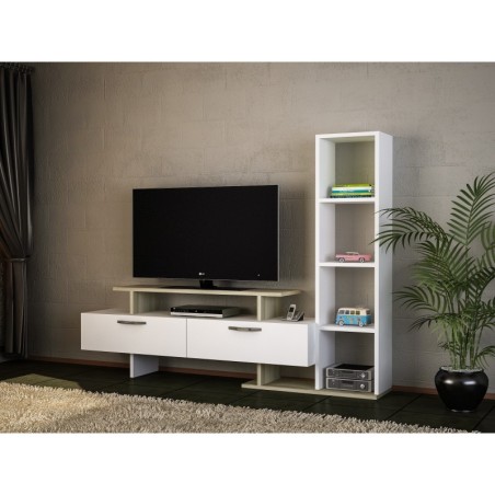 Mueble TV con estante Minel córdoba blanco - 731WAT3041