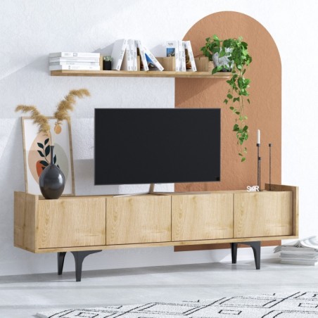 Mueble TV con estante Cursa roble zafiro - 393MRD1248