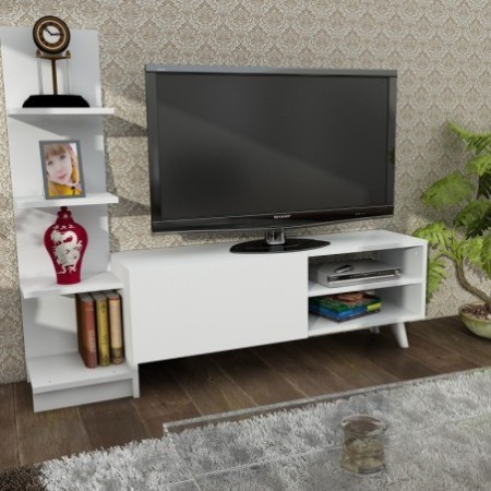 Mueble TV con estante Salvador blanco - 756FRN3010