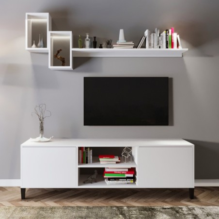 Mueble TV Özel Tasarım Beyaz L510 blanco