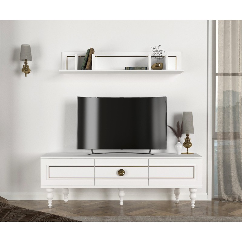 Mueble TV con estante Scarlett blanco - 804TRH3061