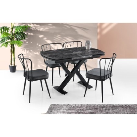 Mesa de comedor extensible Viva-1083 negro - 974NMB1543